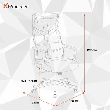 X Rocker Helix – Ергономічне крісло для офісу з сітчастою спинкою | Чорний/Синій