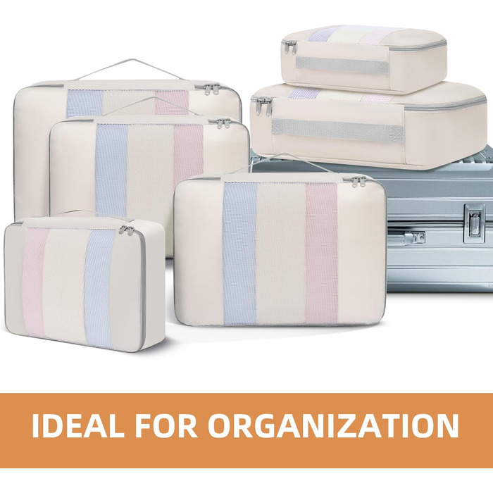 Набір органайзерів для одягу в подорожі BAGAIL, 10 шт., різні розміри, для валізи та ручної поклажі, рожевий