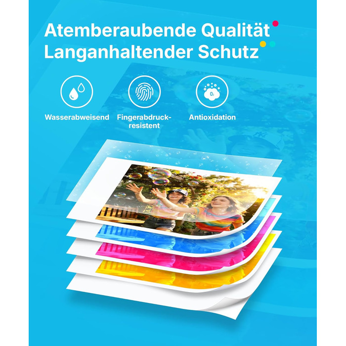 Портативний міні-фотопринтер Liene Pearl N200 Pro з кольоровою сублімацією, 50 фото (5x7,6 см), 5 стрічок, Bluetooth, 300 dpi, для iPhone & Android, акумулятор, золотий колір