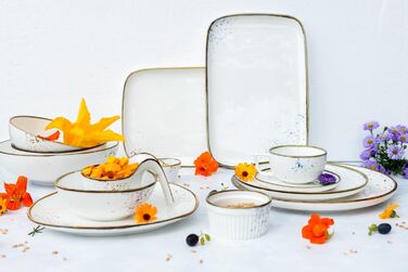 Набір кавових чашок MÄSER Serie Pintar (8 шт.) з порцеляни, вінтажний стиль, коричневий, для 4 осіб