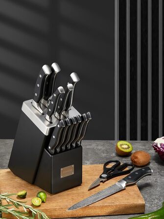 Набір ножів FOHERE 14 предметів з автозаточкою, кухонний набір з нержавіючої сталі, професійний, з ергономічними ручками