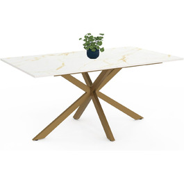 Обідній стіл Alix, прямокутний, 8 місць, металеві ніжки 