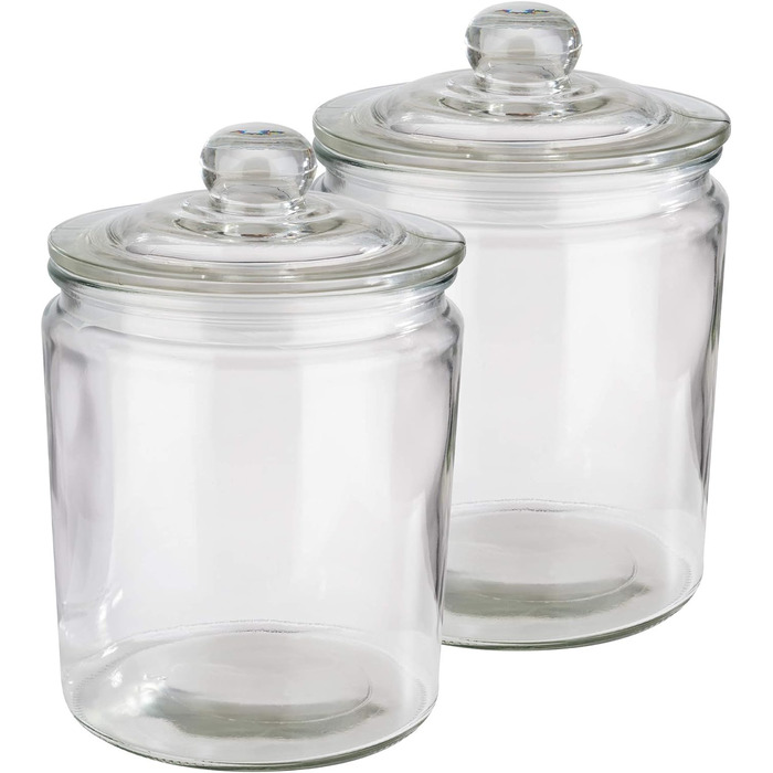 Набір скляних банок для зберігання APS Класичний з 2 - 2,0 літрів з кришкою, що закривається для збереження свіжості