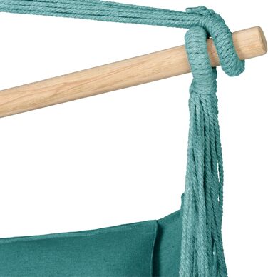 Підвісне крісло-гойдалка з подушкою 100x130x75 см, до 150 кг, для саду та дому, бохо стиль (Турквіс)