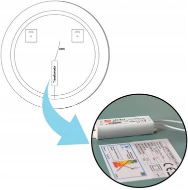 Круглий дзеркало Ramix з LED підсвічуванням, настінний, для ванної кімнати, розмір 50 см, тепле біле світло