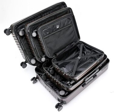 Набір валіз Münicase M816 TSA: 3 шт. (Coffee), з TSA-замком, телескопічним ручками та жорстким корпусом