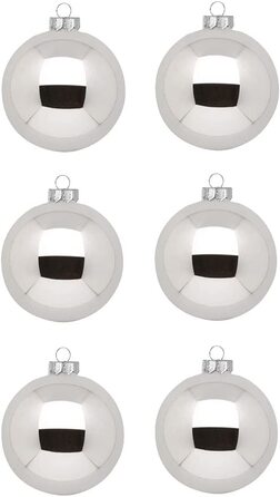 Інге скляні різдвяні кулі / красиві скляні ялинкові кулі / 30 куль в картонній коробці ялинкові прикраси ялинкові прикраси ялинкові кулі (блискуче срібло / сріблястий блиск)