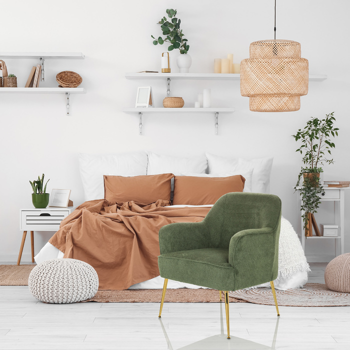 Крісло-релакс Тассос, тканина зелена, hjh LIVING