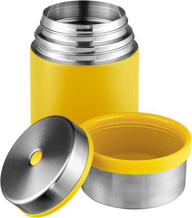 Термос для харчових продуктів Esbit Sculptor, нержавіюча сталь, без бісфенолу А, срібло і багато іншого, 1000 мл, посудина для гарячих і холодних страв, для супів і салатів, ізольований контейнер для школи і роботи (500 мл, немає, сонячний жовтий)