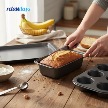 Набір форм для випічки Relaxdays, 3 шт., з вуглецевої сталі