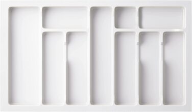Вставка для столових приладів sossai Divio для висувних ящиків 45 см / ширина 38 см x Глибина 43 см обрізна з 5 відділеннями / Колір Білий / Система розташування ящиків для столових приладів (73 x 43 см - 10 відділень)