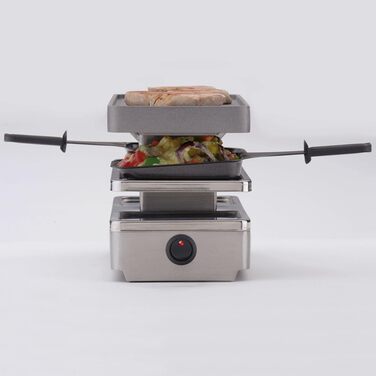 Cloer 6495 Mini Raclettegrill: компактний гриль для фондю з 2 сковорідками, 400 Вт