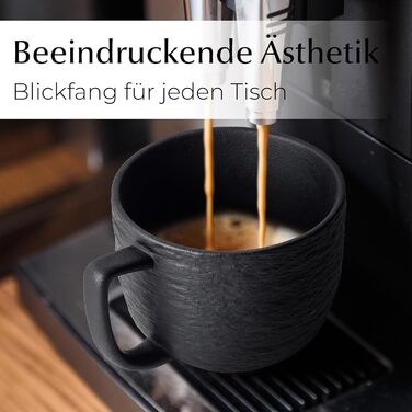 MIAMIO Набір посуду 20 предметів / Сучасний керамічний посуд / Сервіз для 4 осіб - Колекція Oasis (Чорний, 20 шт.) / Чорний посудовий набір (20 шт.)