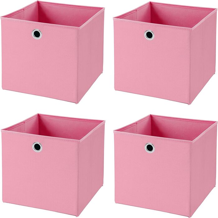 Кошик для зберігання Stick&Shine 4 шт. Рожева складна коробка 32 x 32 x 32 см Кошик для полиць Складний