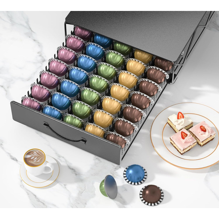 Тримач для капсул Vertuo та Nespresso: органайзер на 90 капсул, металевий, для Vertuo 40