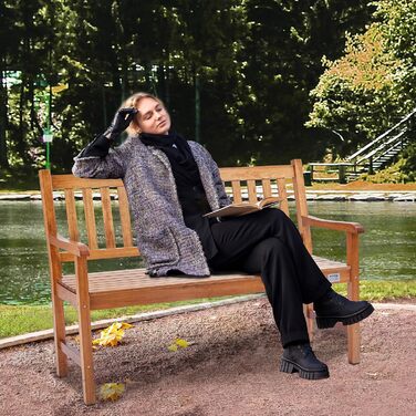 Металева лавка VEVOR для саду, тераси, парку – міцна, на 3 особи, з підлокітниками та спинкою, 127 см, вінтажний дизайн