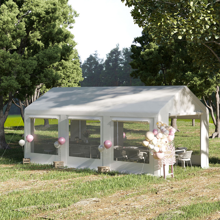 Намет Outsunny Large Party 6x3 м зі знімними боковинами та вікнами для заходів на свіжому повітрі, водонепроникний та стійкий