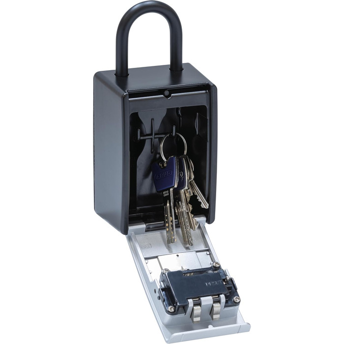 ABUS KeyGarage 797 LED - ключова скринька з замком для кріплення - з підсвічуванням цифр - для ключів та дрібних цінних речей - чорно-срібна (Big)