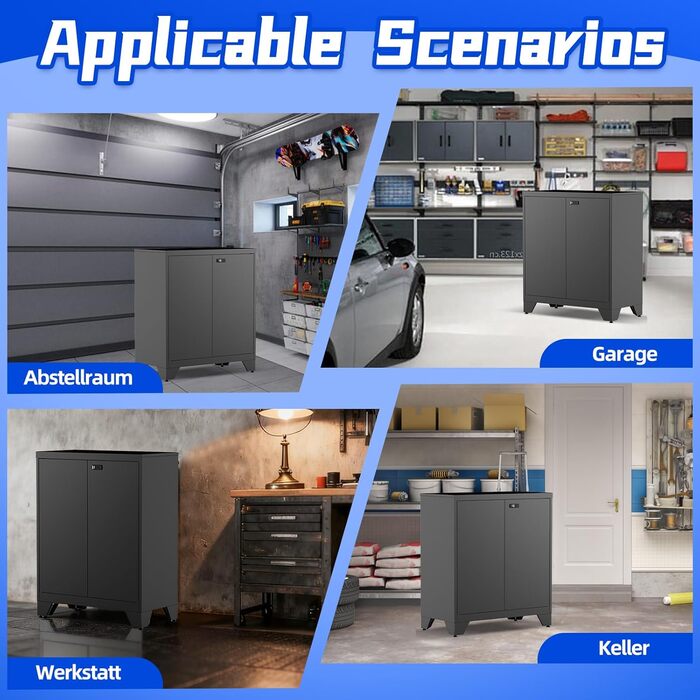 Металевий шафа-сейф для документів, 90x80x40 см, білий (чорний) - з полицями та комбінаційним замком