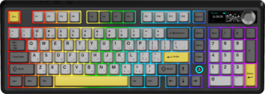 Бездротова механічна клавіатура Ajazz AK980 V2 Gift Switch V2 Black Grey Yellow (AK980-V2-G-BGY)