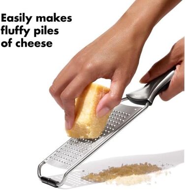 OXO Good Grips Тріскачка-тертка для овочів з контейнером з нержавіючої сталі, срібляста/чорна