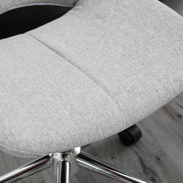 Офісне крісло HOMCOM з регулюванням висоти, комп'ютерне крісло з металевим каркасом, сірий колір, до 110 кг, 49 x 56,5 x 73-82,5 см