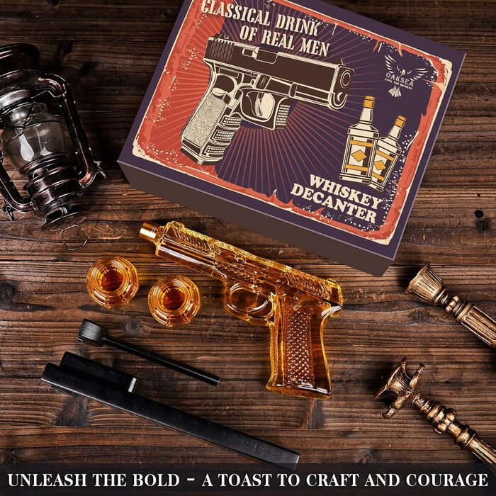 Набір віскі Oaksea: Декантер та 2 склянки - Чудовий подарунок для чоловіків, батька на Різдво