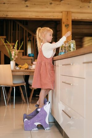 Дитячий тритухомір Wild Kids з дерева, 2 сходинки, для ванної кімнати, фіолетовий (Montessori)