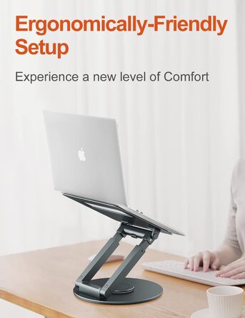 Регульована підставка для ноутбука 360° з ергономічним дизайном, для MacBook Pro та ноутбуків 10–17'', сіра
