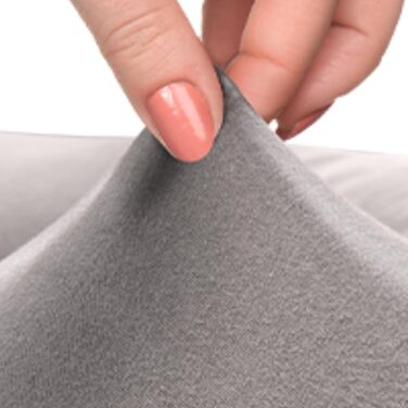 Подушка для годування та вагітності sei Design XXL (190x35 см), ергономічна подушка для сну з чохлом з органічної бавовни муслін, сріблясто-сіра