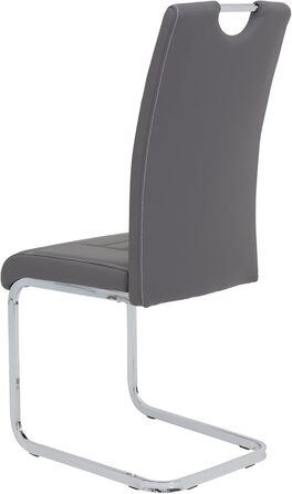 Набір кухонних стільців Hela Ruby, 4 шт., сірий, штучна шкіра, металевий каркас, 140 кг
