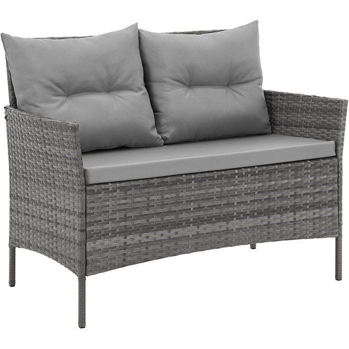 Садовий набір SVITA Dallas з поліротангу 4 предмети: 2 крісла, диван на 2 місця, стіл - Сірий