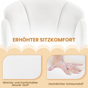 Крісло офісне Yaheetech, біле, 360° обертання, з м'яким сидінням, для дому/офісу