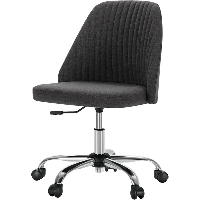 Офісний стілець Refined Living без підлокітників, комп'ютерний стілець на роликах, ергономічний, до 113 кг, темно-сірий