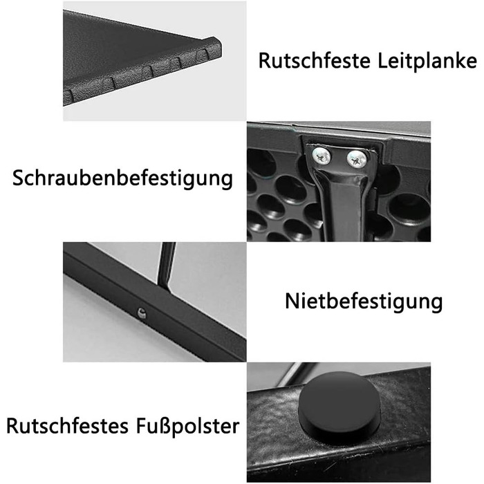 Складаний столик для ноутбука NICEME: регульована висота та кут нахилу, 43x43 см, чорний