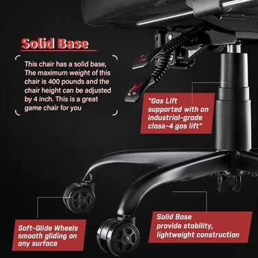 Ігровий крісло LEMBERI для дорослих, сірий: великий, з підніжкою, підтримкою голови та попереку, до 180 кг