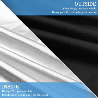 Кришка для гриля, атмосферостійка кришка для гриля VDISRR, брезент для газового гриля 420D, водонепроникна захисна кришка для гриля, стійка до розривів, ультрафіолетового випромінювання, захист гриля від вицвітання, іржі і цвілі (117 x 66 x 117 см)