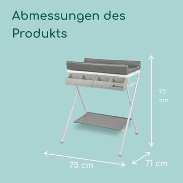 Дитяча ванночка та пеленальний столик 2-в-1 Bebeconfort, сірий (Baltic), 0-12 місяців