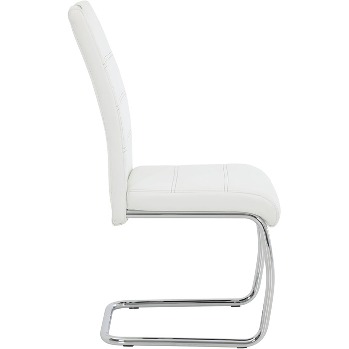 Шкільний стілець Hela Flora, кухонний стілець, металевий каркас, шкірозамінник, білий, 42x57x98 см