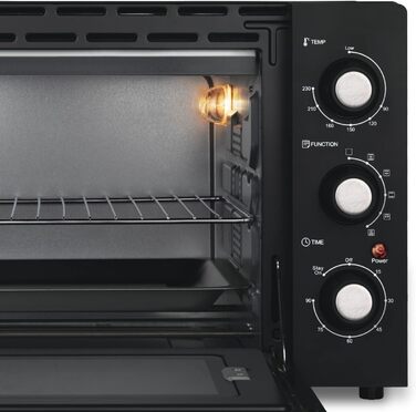 Міні-піч H.Koenig FO42, 42 л, 230°C, 5 режимів, таймер 90 хв, конвекція, гриль, з щипцями, крихтозбірник, поворотний насадка, 2000W