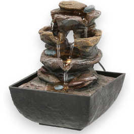 Світлодіодний фонтан MIJOMA, поліуретан, теплий білий, звук води, GS/CE, трансформатор 12В, оазис для відпочинку (каміння)