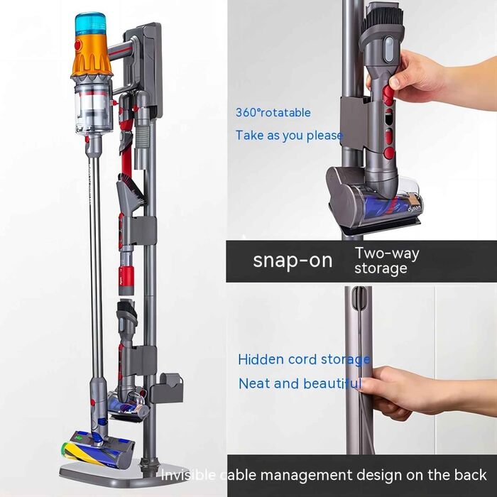 Підставка для пилососа wzglsbkd для Dyson V6-V15, підлогова підставка, без свердління, стабільний твердий анодований сплав