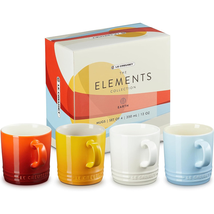 Набір з 4 чашок Le Creuset Elements об'ємом 350 мл (чашки з кераміки)