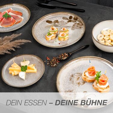 Посуд Moritz & Moritz BLOSSOM 24 предмети на 6 осіб - сучасний набір столового посуду з квітковим дизайном, кераміка. Тарілки, миски, чашки.