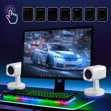 Комп'ютерні ігрові колонки Sanyun SW209 36W з RGB-підсвічуванням, Bluetooth 5.2, USB/AUX, 3 режими EQ (Ігри/Фільми/Музика)