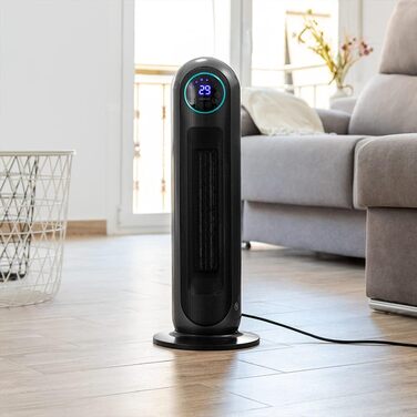 Електричний обігрівач Cecotec ReadyWarm 10050 Top Ceramic Pro: 2200 Вт, вертикальний, з осциляцією, 3 режими, світло, керування сенсором, безпека