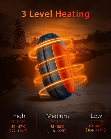 Електричні грілки для рук VTHW, набір 2 шт. - 20 годин тепла, USB, 3 температурні режими, для спорту та Raynaud's, помаранчевий