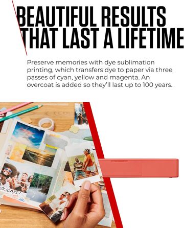 Canon Selphy QX20: Портативний фотопринтер для смартфонів. Друк через Wi-Fi, термосублімація, 2 розміри наклейок, зарядка USB-C. Колір: теракота (без чорнил/паперу)