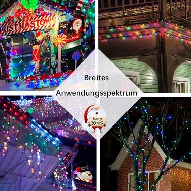 Ланцюжок прикрас Hopelit з 50 LED, 5 метрів: святкова гірлянда на батарейках з таймером, 8 режимів, для декору саду, вечірки, ялинки (водостійка, кольорова)