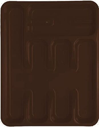 Підставка для столових приборів ECO з 5 відділеннями, Пластикова, 35 x 28 см, (коричневого кольору)